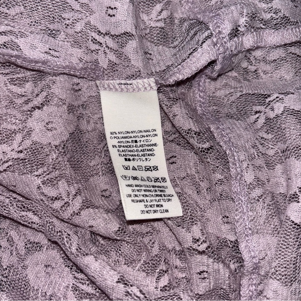 Free People Myrna Mock Neck Sheer Lace Swing Tank in Lavender Size Small - Picture 5 of 5
